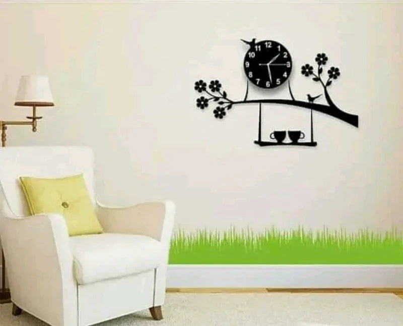 Large Black & White Acrylic Wall Clock