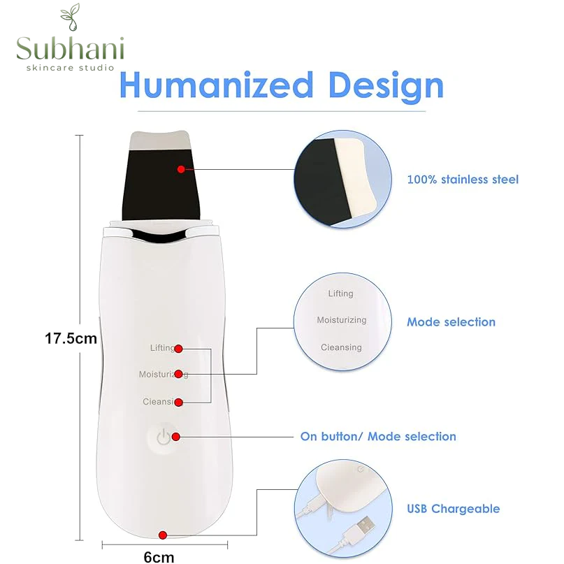 3-in-1 Ultrasonic Facial Skin Scrubber