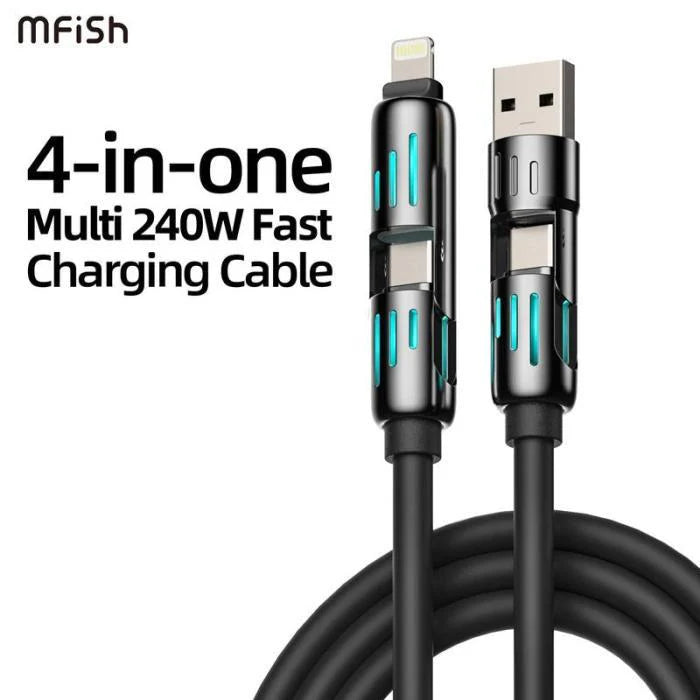 4-in-1 Multi USB Charging Cable – One Cable for All Your Devices