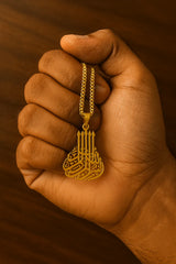 Islamic Arabic Calligraphy Necklace – Gold-Tone Pendant