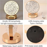 Crystal Round LED Table Lamp – PC-8210