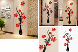 3D Acrylic Flower Vase Wall Art Decor