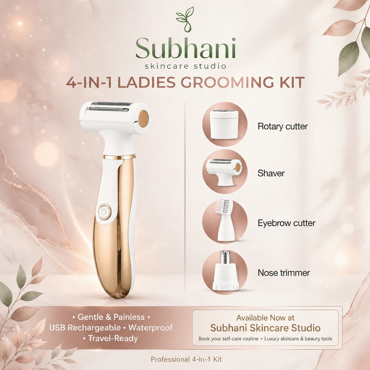 4-in-1 Ladies' Grooming Kit – Easy Hair Removal
