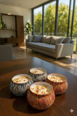 Decorative Floral Scented Tin Candles – Set of 4