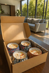 Decorative Floral Scented Tin Candles – Set of 4