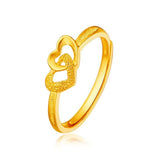 Double Heart Gold-Plated Ring