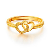 Double Heart Gold-Plated Ring
