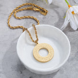 Round Arabic Engraved Pendant Necklace 🌙