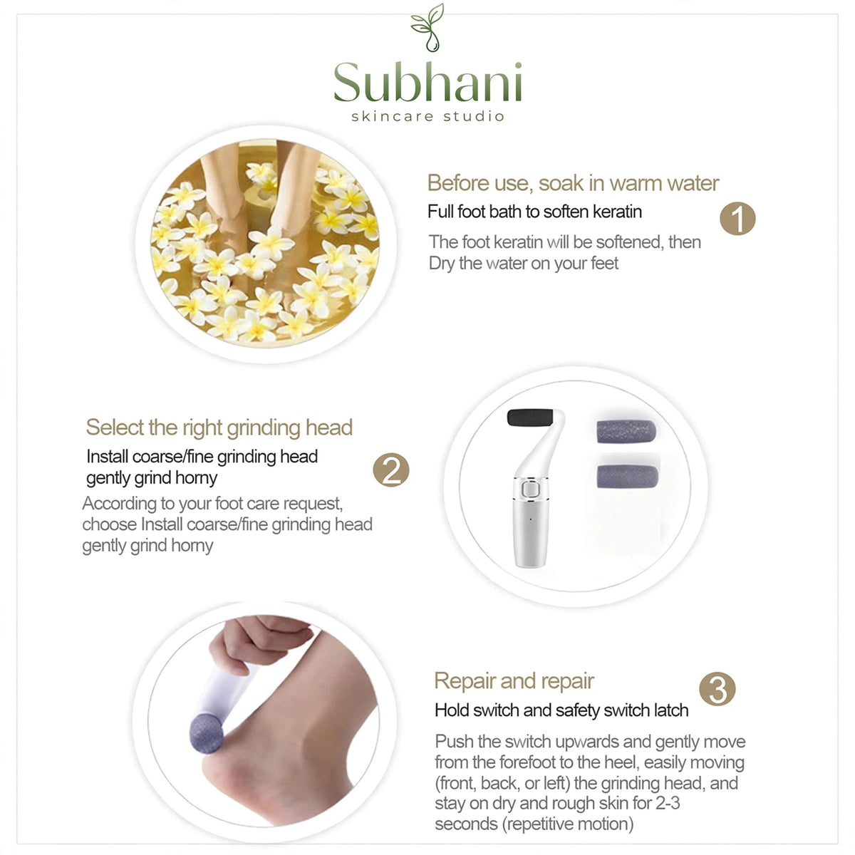 جهاز العناية بالقدمين والباديكير القابل لإعادة الشحن